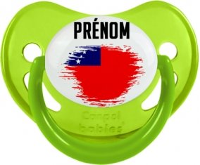 Drapeau effet pinceau Samoa avec prénom Sucette Physiologique Vert phosphorescente