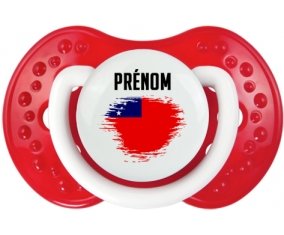 Drapeau effet pinceau Samoa avec prénom Sucette LOVI Dynamic Blanc-rouge classique