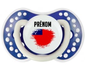 Drapeau effet pinceau Samoa avec prénom Sucette LOVI Dynamic Bleu-marine phosphorescente