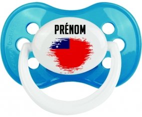 Drapeau effet pinceau Samoa avec prénom Sucette Anatomique Cyan classique