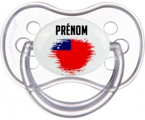 Drapeau effet pinceau Samoa avec prénom Sucette Anatomique Transparente classique