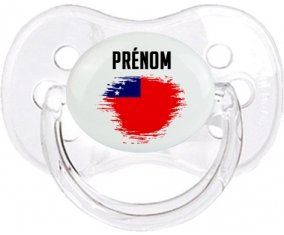 Drapeau effet pinceau Samoa avec prénom Tétine Cerise Transparent classique