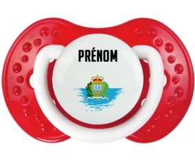 Drapeau effet pinceau Saint Marin avec prénom Sucete LOVI Dynamic Blanc-rouge classique