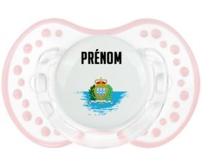 Drapeau effet pinceau Saint Marin avec prénom Sucete LOVI Dynamic Retro-blanc-rose-tendre classique