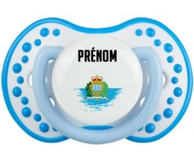 Drapeau effet pinceau Saint Marin avec prénom Sucete LOVI Dynamic Blanc-bleu phosphorescente