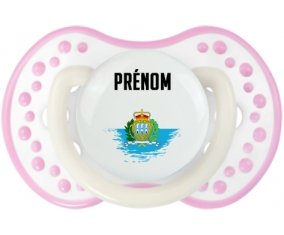 Drapeau effet pinceau Saint Marin avec prénom Sucete LOVI Dynamic Blanc-rose phosphorescente