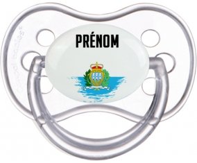 Drapeau effet pinceau Saint Marin avec prénom Sucete Anatomique Transparente classique