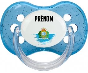 Drapeau effet pinceau Saint Marin avec prénom : Sucette Cerise personnalisée