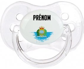 Drapeau effet pinceau Saint Marin avec prénom Sucete Cerise Transparent classique