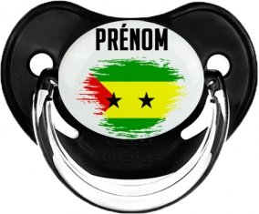 Drapeau effet pinceau Sao Tomé et Principe avec prénom Sucete Physiologique Noir classique