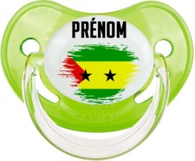 Drapeau effet pinceau Sao Tomé et Principe avec prénom Sucete Physiologique Vert classique