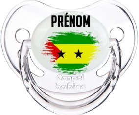 Drapeau effet pinceau Sao Tomé et Principe avec prénom Sucete Physiologique Transparent classique