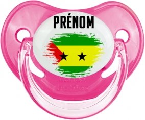 Drapeau effet pinceau Sao Tomé et Principe avec prénom Sucete Physiologique Rose classique