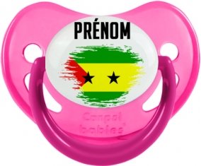 Drapeau effet pinceau Sao Tomé et Principe avec prénom Sucete Physiologique Rose phosphorescente