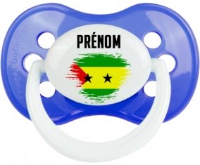 Drapeau effet pinceau Sao Tomé et Principe avec prénom : Sucette Anatomique personnalisée