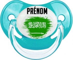 Drapeau effet pinceau Arabie Saoudite avec prénom : Sucette Physiologique personnalisée