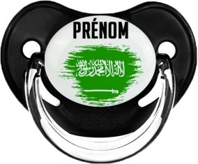 Drapeau effet pinceau Arabie Saoudite avec prénom Sucette Physiologique Noir classique