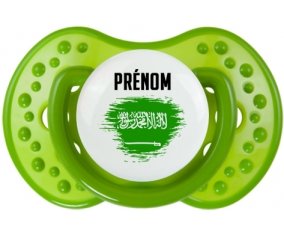 Drapeau effet pinceau Arabie Saoudite avec prénom : Sucette LOVI Dynamic personnalisée