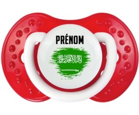 Drapeau effet pinceau Arabie Saoudite avec prénom Sucette LOVI Dynamic Blanc-rouge classique