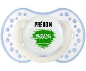 Drapeau effet pinceau Arabie Saoudite avec prénom Sucette LOVI Dynamic Blanc-cyan classique