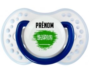 Drapeau effet pinceau Arabie Saoudite avec prénom Sucette LOVI Dynamic Marine-blanc-bleu classique