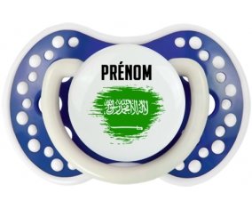 Drapeau effet pinceau Arabie Saoudite avec prénom Sucette LOVI Dynamic Bleu-marine phosphorescente