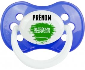Drapeau effet pinceau Arabie Saoudite avec prénom Tétine Anatomique Bleu classique