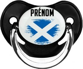 Drapeau effet pinceau Écosse avec prénom Sucette Physiologique Noir classique
