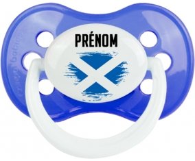 Drapeau effet pinceau Écosse avec prénom : Sucette Anatomique personnalisée