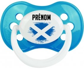 Drapeau effet pinceau Écosse avec prénom Sucette Anatomique Cyan classique