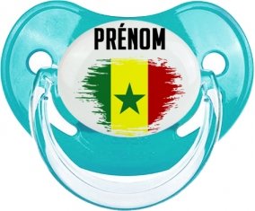 Drapeau effet pinceau Sénégal avec prénom : Tétine Physiologique personnalisée