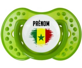 Drapeau effet pinceau Sénégal avec prénom Sucete LOVI Dynamic Vert classique