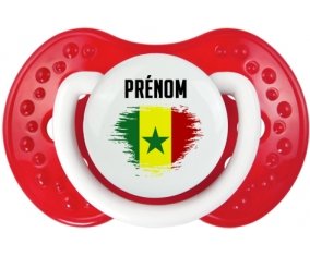 Drapeau effet pinceau Sénégal avec prénom Sucete LOVI Dynamic Blanc-rouge classique