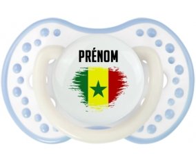 Drapeau effet pinceau Sénégal avec prénom Sucete LOVI Dynamic Blanc-cyan classique