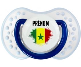 Drapeau effet pinceau Sénégal avec prénom Sucete LOVI Dynamic Marine-blanc-bleu classique