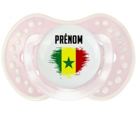 Drapeau effet pinceau Sénégal avec prénom Sucete LOVI Dynamic Retro-rose-tendre classique