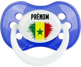 Drapeau effet pinceau Sénégal avec prénom : Sucette Anatomique personnalisée