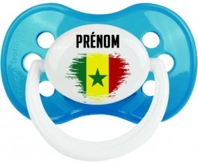 Drapeau effet pinceau Sénégal avec prénom Sucete Anatomique Cyan classique