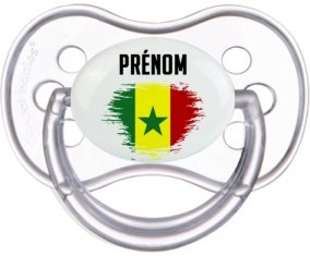 Drapeau effet pinceau Sénégal avec prénom Sucete Anatomique Transparente classique