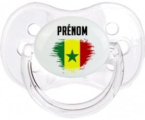 Drapeau effet pinceau Sénégal avec prénom Sucete Cerise Transparent classique