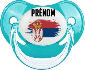 Drapeau effet pinceau Serbie avec prénom : Sucette Physiologique personnalisée