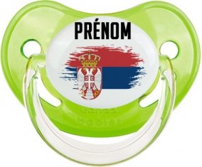 Drapeau effet pinceau Serbie avec prénom Sucete Physiologique Vert classique