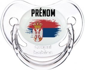 Drapeau effet pinceau Serbie avec prénom Sucete Physiologique Transparent classique