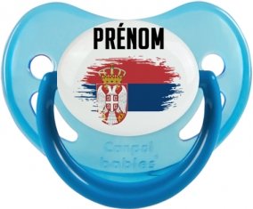 Drapeau effet pinceau Serbie avec prénom Sucete Physiologique Bleue phosphorescente