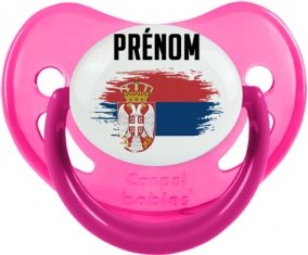 Drapeau effet pinceau Serbie avec prénom Sucete Physiologique Rose phosphorescente
