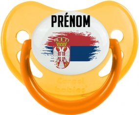 Drapeau effet pinceau Serbie avec prénom Sucete Physiologique Jaune phosphorescente