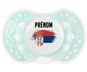 Drapeau effet pinceau Serbie avec prénom Tétine LOVI Dynamic Retro-turquoise-lagon classique