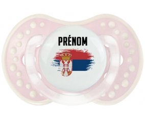 Drapeau effet pinceau Serbie avec prénom Tétine LOVI Dynamic Retro-rose-tendre classique
