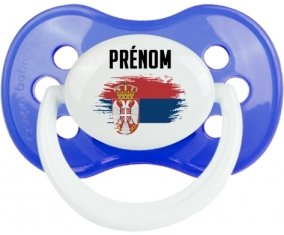 Drapeau effet pinceau Serbie avec prénom : Sucette Anatomique personnalisée