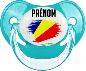 Drapeau effet pinceau les Seychelles avec prénom : Sucette Physiologique personnalisée